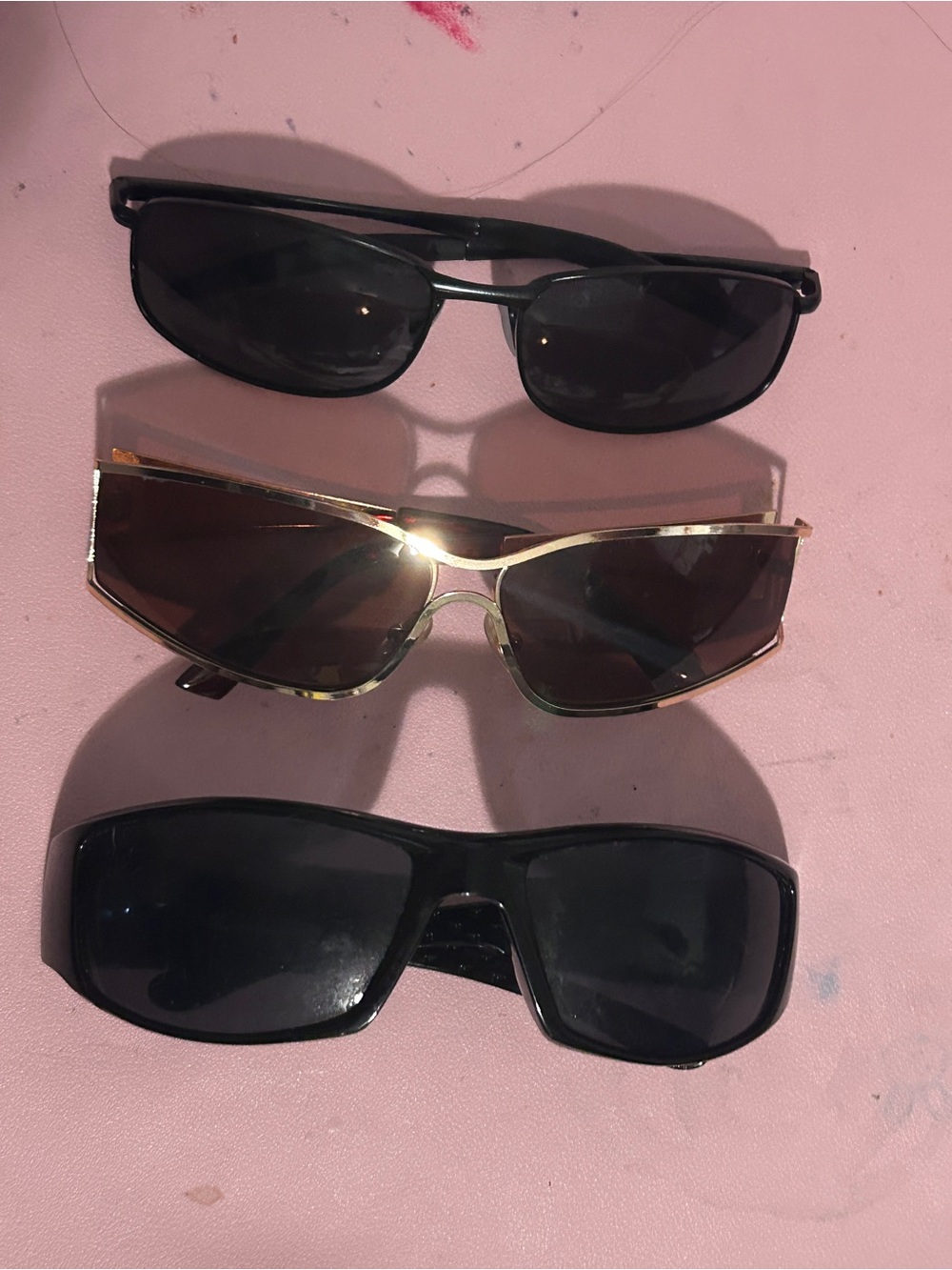 Lot of 3 Fashion Sunglasses - Black and Gold